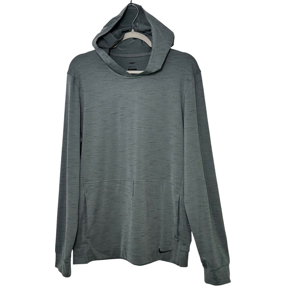 Nike Dri Fit Yoga Loose Fit Men's Size Small Tall Gray Hoodie Sweatshirt Stretch